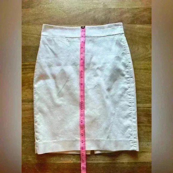 J. Crew White Pencil Skirt | 00 | Cotton Midi Skirt - Picture 4 of 8